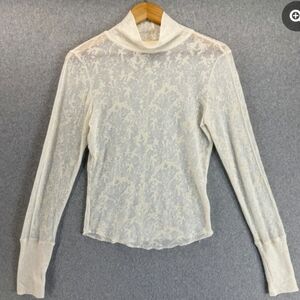 Free People Intimately cream turtleneck pullover size medium